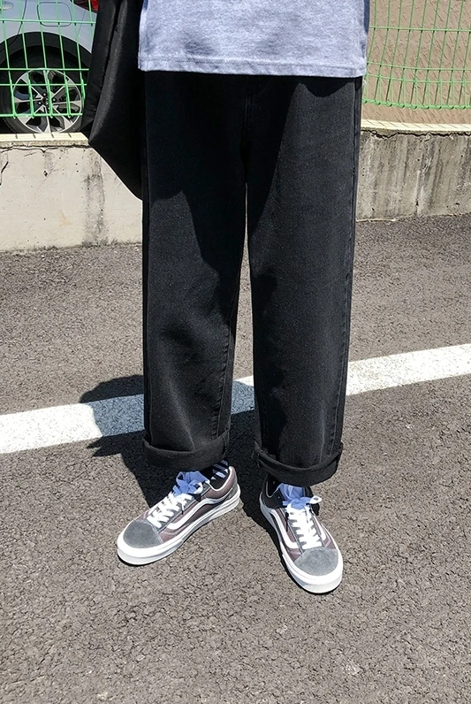 2019 новые модные прямые повседневные джинсы в Корейском стиле на весну и осень