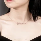 Заказное именное ожерелье колье-чокер Cadenas de Acero inоксиdab Para Mujer подарок подруге невесты