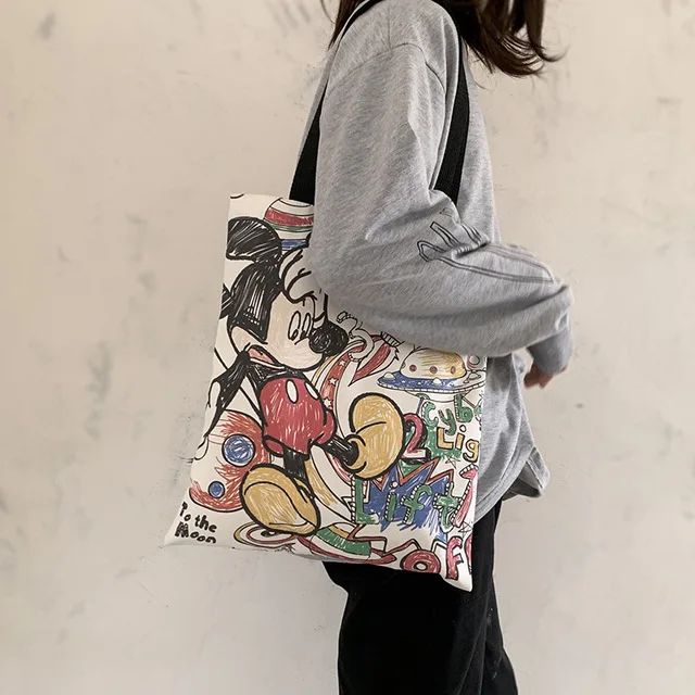 

Disney mickey mouse Girl boy handag cartoon Donald Duck shoulder bag canves High capacity shopping bag