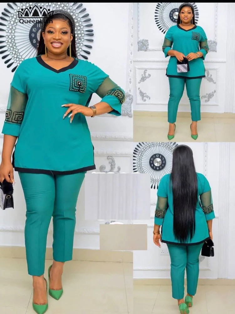 Новый Африканский костюм 4 цветов высококачественный Топ с рукавами и