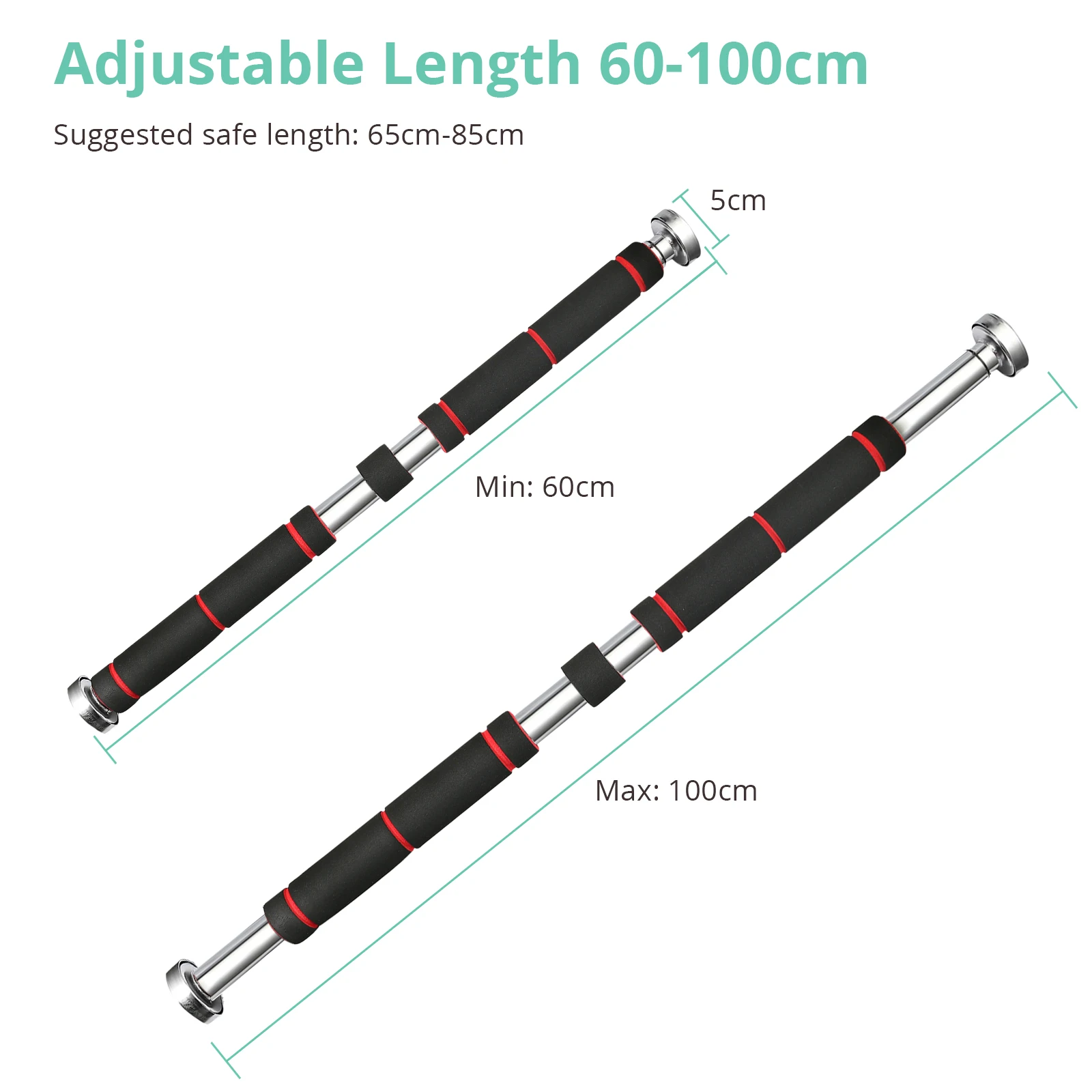 AMTOVL 150KG Adjustable Door Horizontal Bars Home Exercise Workout Gym Chin Up Pull Training Bar Sport Fitness Equipments | Спорт и