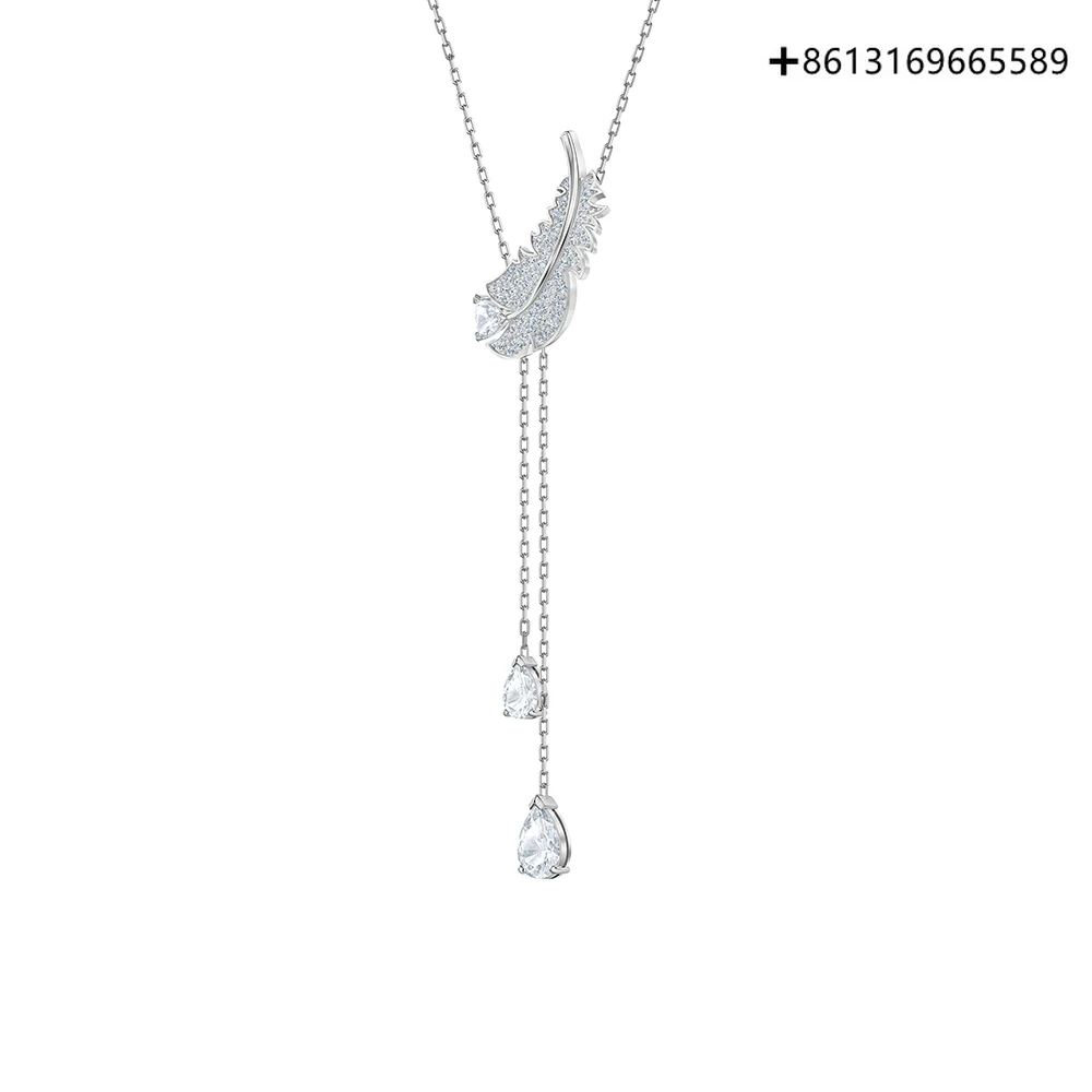 

Оригинальный воспроизведение 1:1 100% чистого серебра 925 перо элементы мягкая и красивая умные женские Цепочки и ожерелья производителей прям...