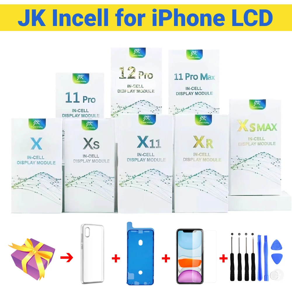 

AAA JK Incell X ЖК-экран для iPhone X XR Xs Max 11 12 12Pro, ЖК-дисплей, сенсорный экран, дигитайзер в сборе, замена X LCD