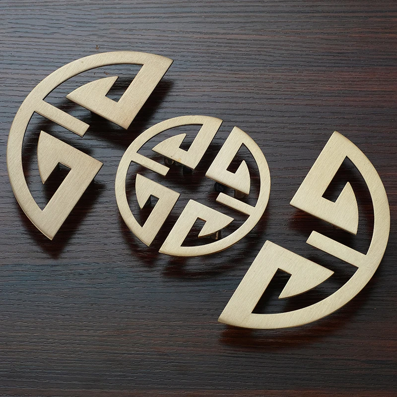 

Circular Chinese style/solid brass Gold Handle Cabinet Drawer Pull Knob Door Pull Artistical Retro Furniture Hardware