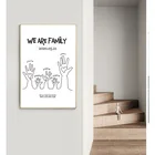 Современный плакат на холсте, печать, минималистичные настенные картины для гостиной, Декор, семья вместе, рисование линий, художественная живопись