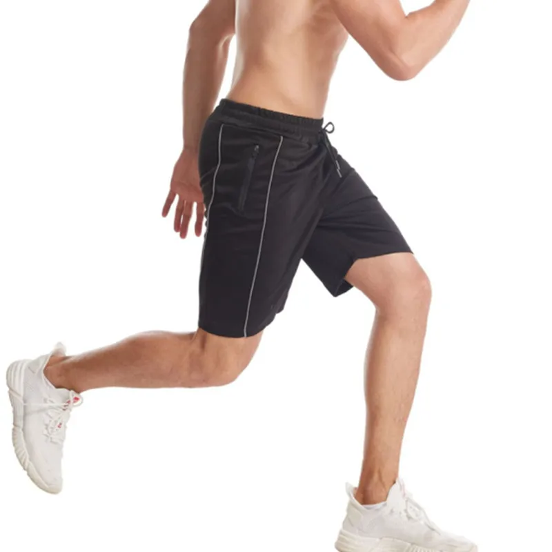 

2021 Casual Running Shorts Men Solid Color Zip pocket Jogging Gym Fitness Shorts Quick Dry Training Casual Shorts Pants Male