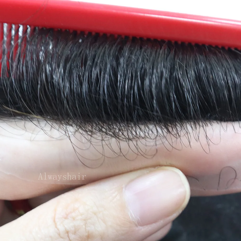 

RH-BIO-2 Thin Skin Hair System for Men 6 Inches Smooth Indian Human Hair Toupee Medium Light Density Men Wig