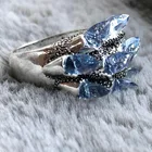 Изысканные кольца из синего камня с кристаллами, обручальное кольцо для невесты, обручальное кольцо, кольцо на годовщину, подарки для любимых женщин, ювелирные изделия