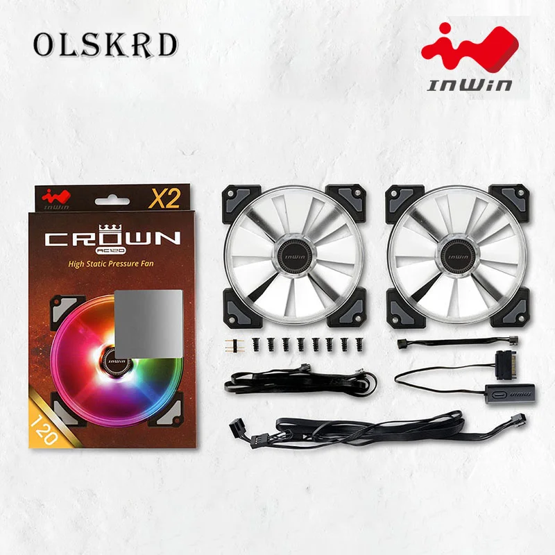 

InWin CROWN AC120 Computer PC Case Fan RGB Adjust Fan Speed 120mm Quiet Remote AURA SYNC Computer Cooler Cooling RGB Case Fans