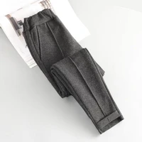 straight trousers woolen trousers womens trousers large size loose casual all match radish feet granny harlan pants
