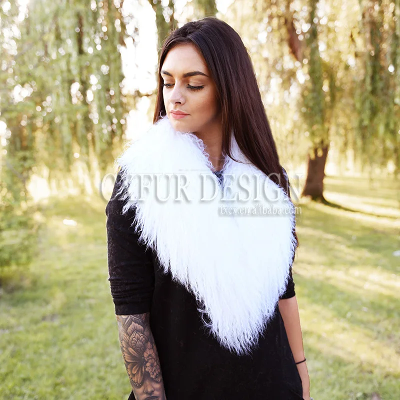 Женский зимний модный воротник из натуральной тибетской овцы много цветов|winter