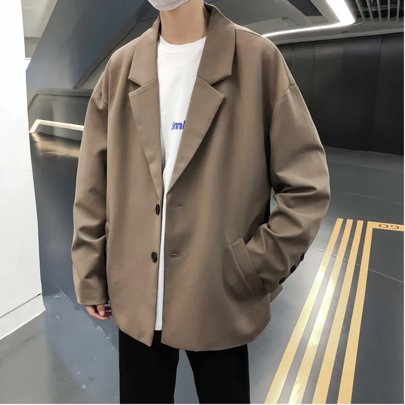 Весна-Осень 2019 новый молодежный однобортный костюм чистого цвета Мужская модная