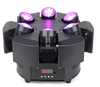 6pcs rgbw led moving head spider stage light 610w 4 in 1 rgbw clay party mini led sharpy beam wash moving head lighting