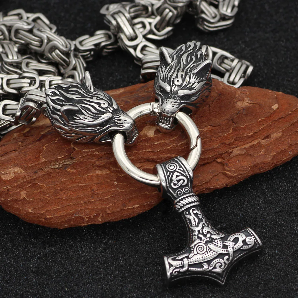 Мужской амулет с головой волка из нержавеющей стали норвежский викинг кулон