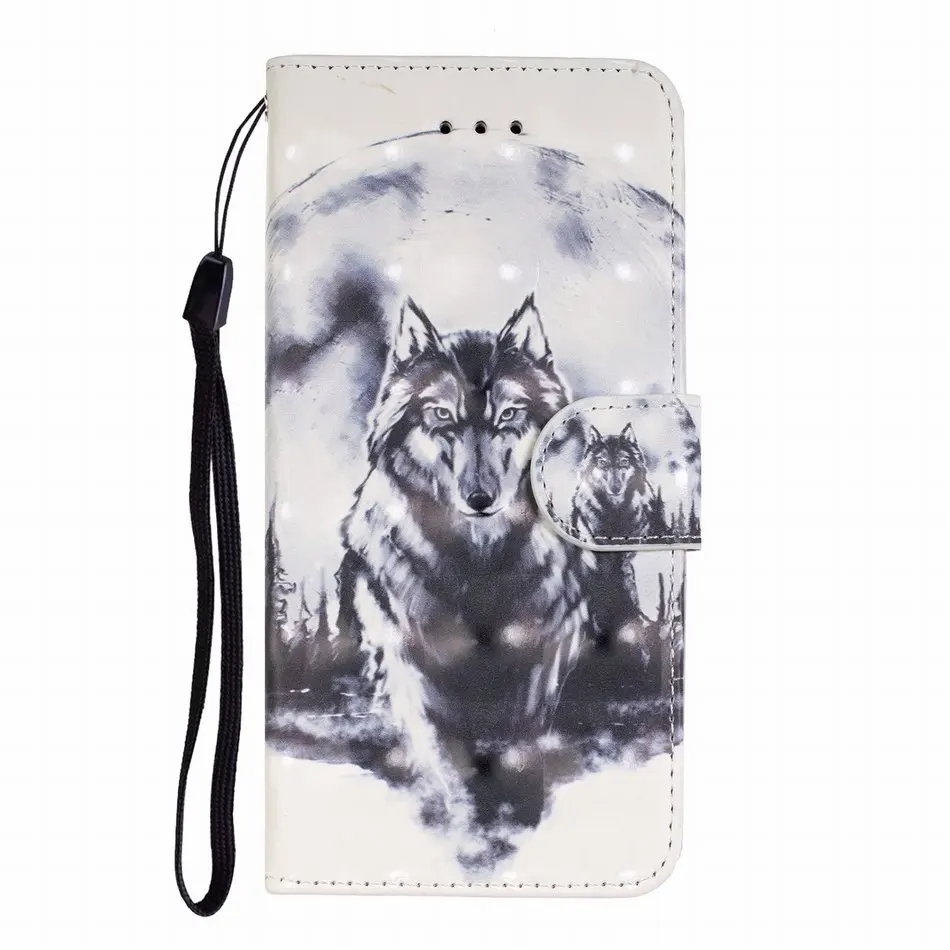 White Wolf Роскошный телефонный флип-чехол для apple iPhone X XS XR 11 Pro Max 6 6S 7 8 Plus, чехол-подставка, окрашенный мужской женский кошелек E16F - Цвет: White Wolf