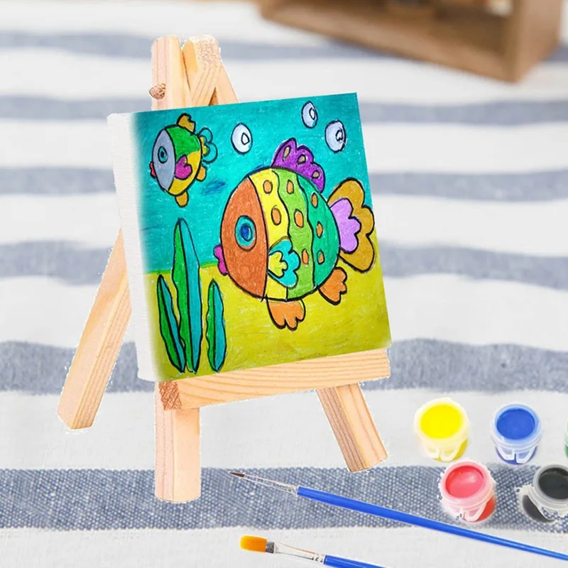 

Wood Mini Easel For The Artist Oil Painting White Canvas Painting Cloth Furniture Furnishing For Painting Canvas Art Supplies