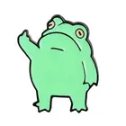 Милый Забавный Броши лягушка зеленая эмалированная заколка в форме животного заколка для лацкана в сумке аниме Froggy жест металлический значок ювелирные изделия подарок для друзей