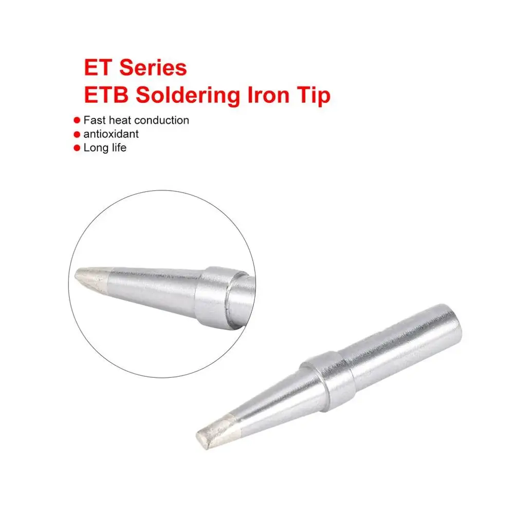 

2Pcs ET Soldering Iron Tips ETB Welding Tools ETS Soldering Tip for Weller WES50/WES51/WESD51 Soldering Station Rapid Heating