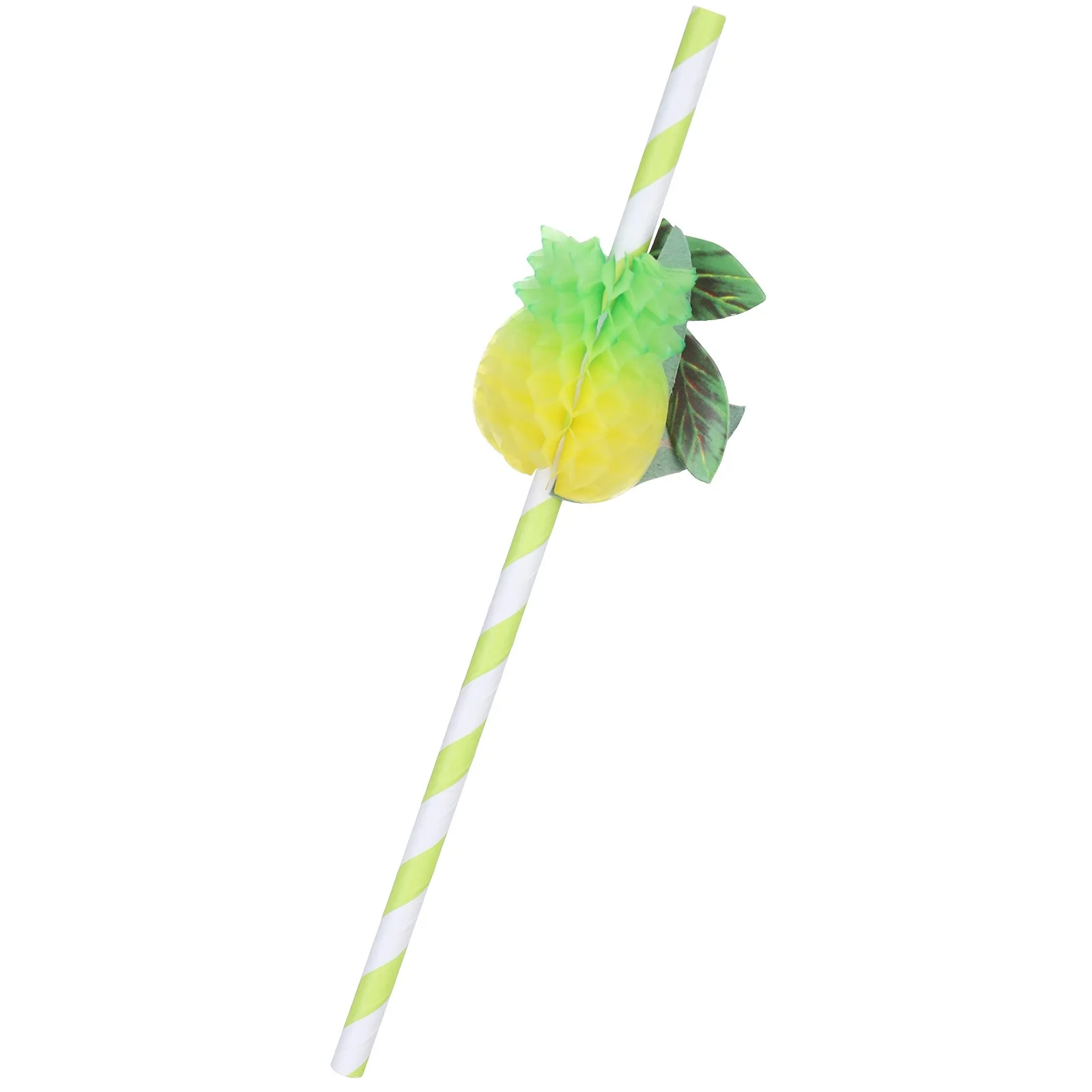 

1 pack of mixed color tropical pineapple cocktail straws disposable juice drinking straws Hawaii beach party decoration