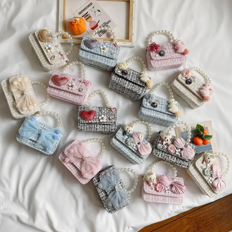 

Wholesale 5pcs/lot Princess Gilrs Purses with Bownot Cute Children Crossbody Chain Bags Kid Christmas Party Purse Coin Wallet