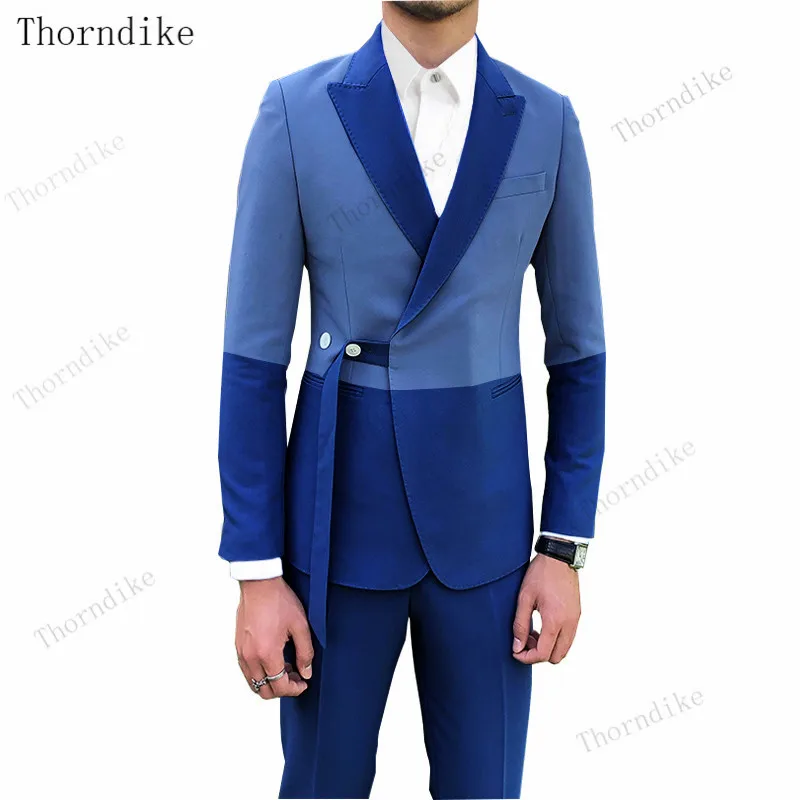 Новинка! Мужской облегающий смокинг Thorndike красного фиолетового синего цветов