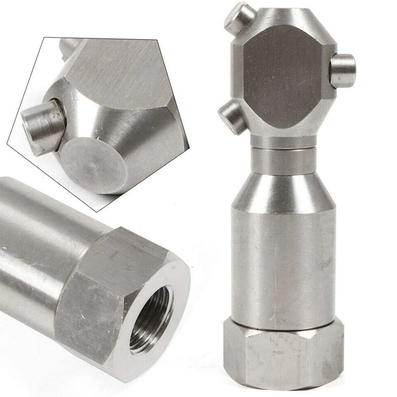 

Pressure Washer Sewer Jetter Nozzle, 304 Stainless Steel Drain Jet Hose Nozzle 1/2 Internal Thread Sewer Jetter Nozzle