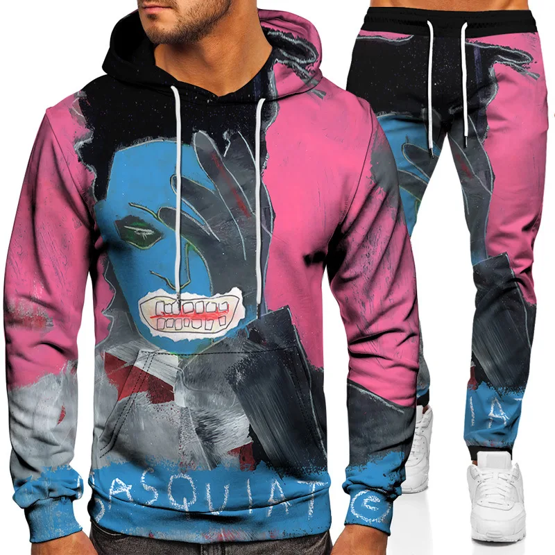 

European and American Spring and Autumn Digital Printing Men's and Women's Fashion Casual Hoodie Sweater Suit