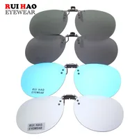 Round Design RUI HAO EYEWEAR Brand Sunglasses Clip on Polarized Sun Glasses Driving Eyeglasses Grey Clip Sunglasses 1