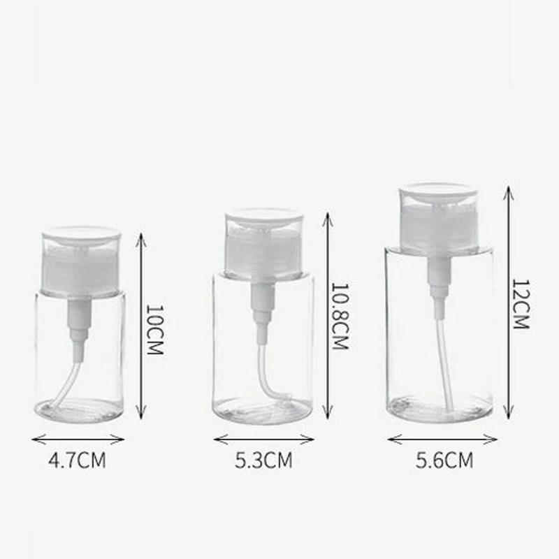 100/150/200ml Push Down Makeup Remover Water Pressing BottleEmpty Pump Dispenser Nail Polish Clear Cosmetic Container | Красота и