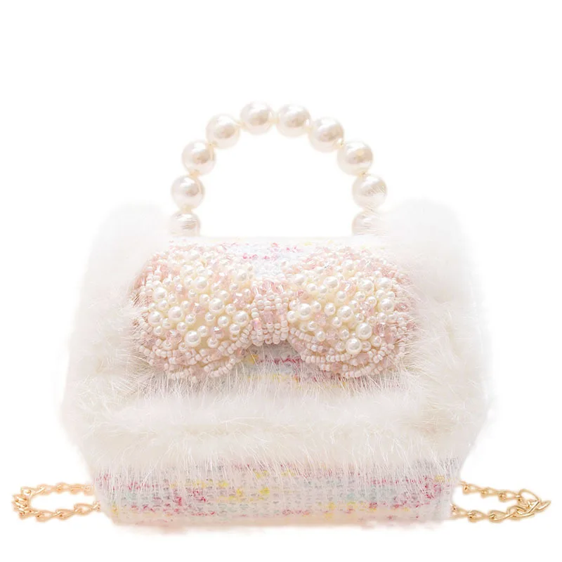 

Детская мини-сумка-клатч, милая сумка через плечо с бантом для девочек, милые детские вечерние ручные сумки-тоуты, Детская сумочка с жемчуго...