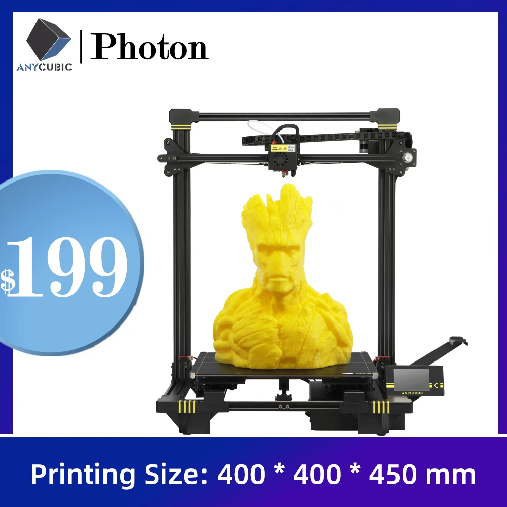 

3D-принтер ANYCUBIC Chiron, устройство для объемной печати, автовыравнивание, двойная направляющая по оси Z