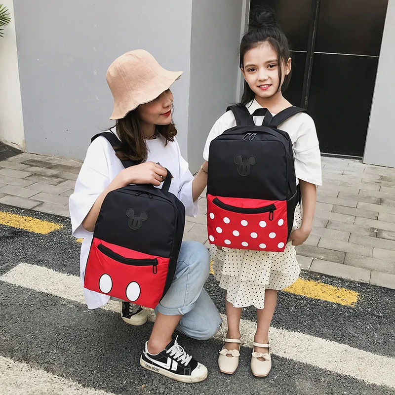 

Disney Kids Backpack Mickey Minnie Kindergarten School Bags Cartoon Children Bag Lightweight Large-capacity Bag Big Middle Class