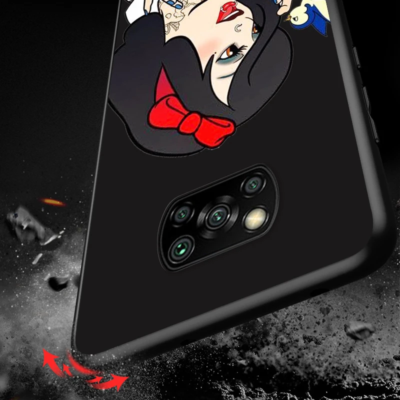 

Tattoo Princess for Xiaomi Poco X3 NFC X2 M3 M2 F2 F3 Pro C3 F1 A2 Lite Mix3 Play Silicone Soft Black Phone Case