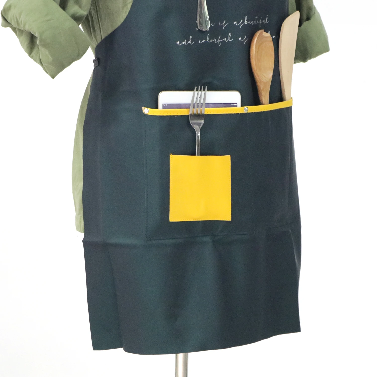 

Simple design pu fabric cooking waterproof sleeveless men apron