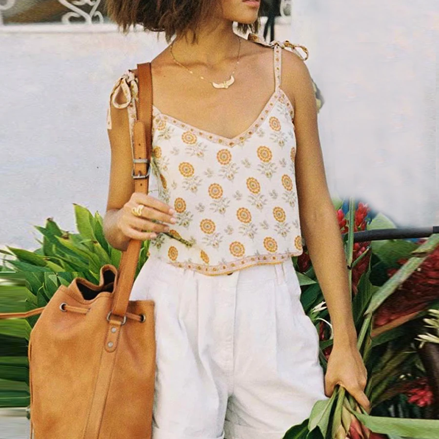 TEELYNN блузки в богемном стиле сексуальные летние пляжные без рукавов женские