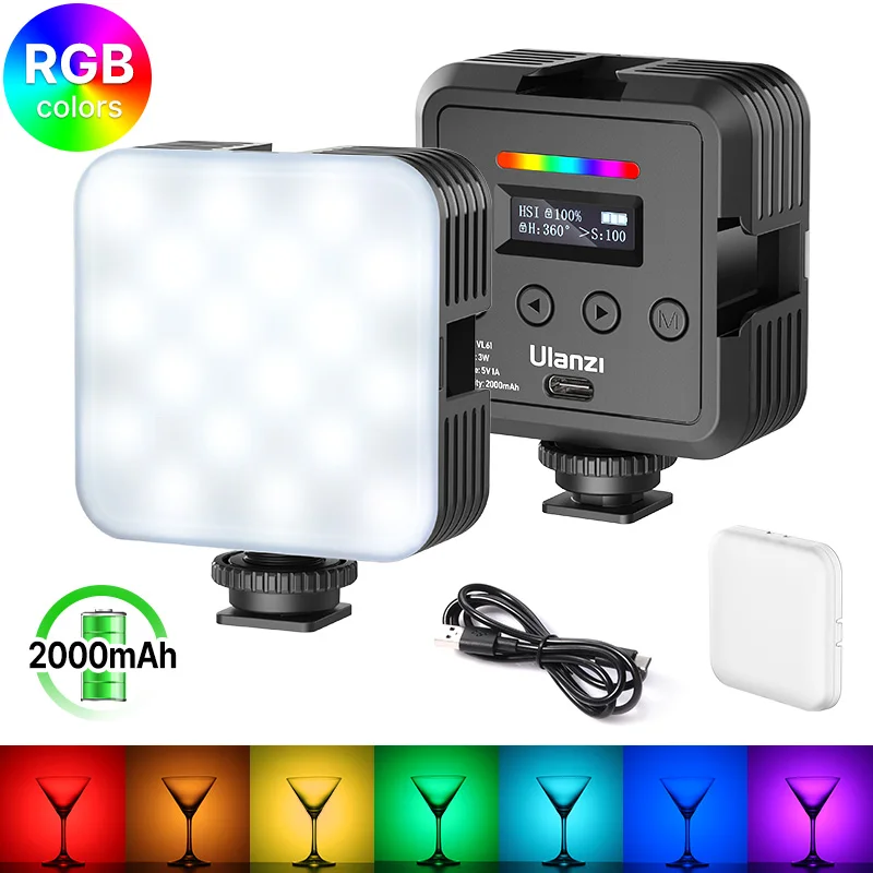 

Ulanzi VL61 Mini RGB Video LED lights Camera Light Lamp For Photography Vlog Fill Light Live 2000mAh 2500K-8500K With Diffuser