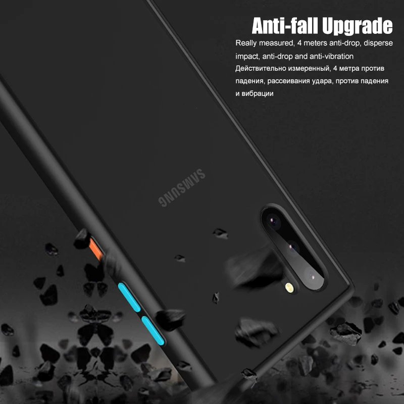 360 противоударный силиконовый чехол бампер для телефона Samsung Galaxy Note 10 Plus + черный