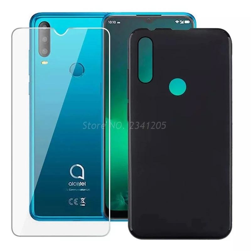 Soft Black TPU Case Cover For Alcatel 1S 2020 5028Y 1SE 3L 3X 2020 (4 Camera) Etui with Tempered Glass For Alcatel 1S 1L 3L 2021