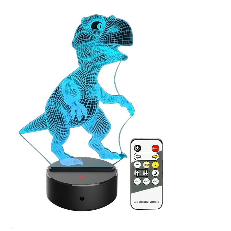 

3D Dinosaur LED Lamp 7 Colors Press Control Night Light Kids Gifts Living Room Bedroom Table Decoration