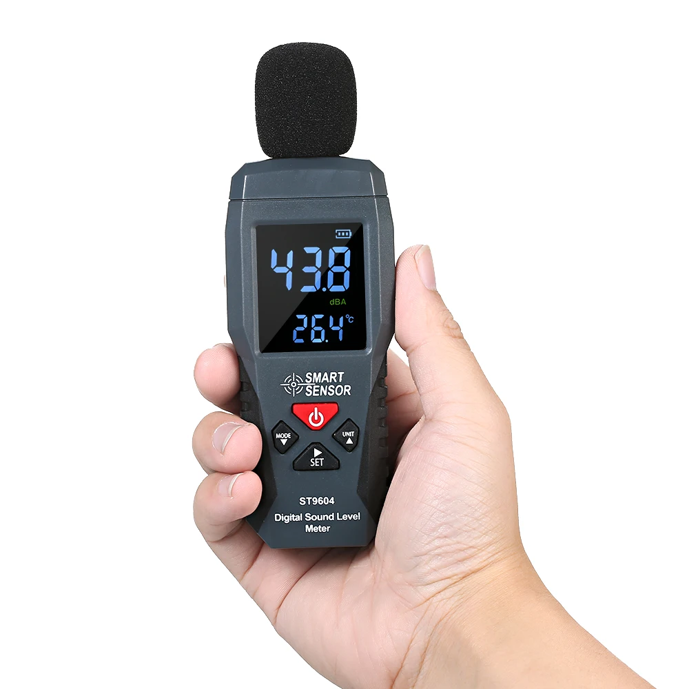 Умный датчик ST9604 Мини цифровой измеритель уровня звука 30-130dBA ЖК-измеритель уровня шума децибел Тестер измерительный прибор шума