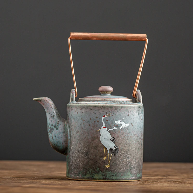 

Ceramic Vintage Teapots Kettle Travel Handmade with Filter Sencha Tea Ornament Teapots Teteras De Te Kitchen Products DB60CH