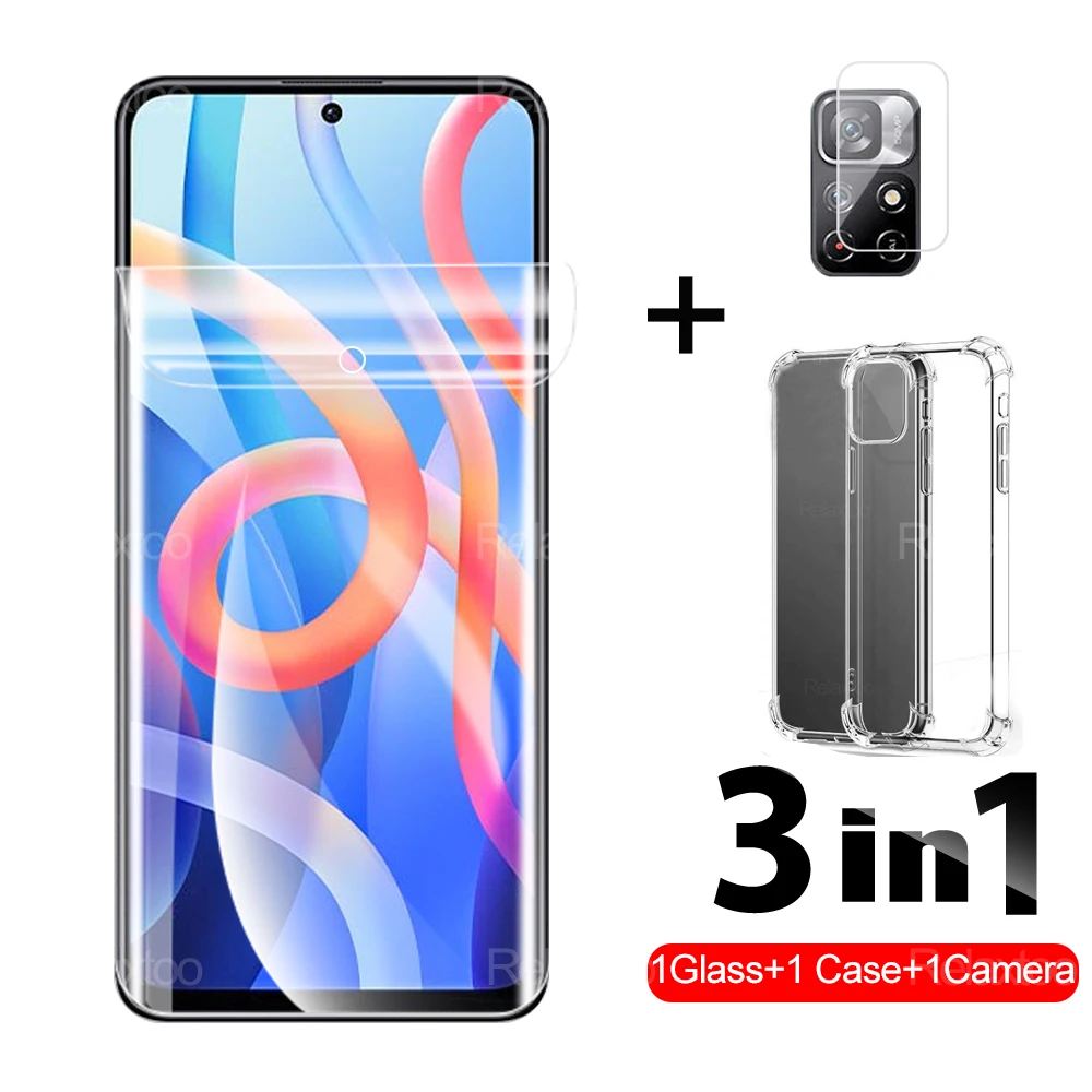 

Гидрогелевая пленка 3 в 1, чехол для камеры, Защита экрана для Xiaomi Redmi Note 11, 11Pro Pro Plus, Защитная пленка для объектива 6,6 дюйма, защитная крышка HD