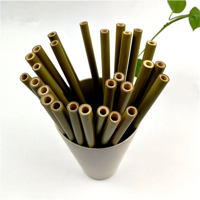 15 шт./компл. 20 см из бамбука соломы Многоразовые питьевые соломки для вечеринки, дня рождения свадьбы панели инструментов