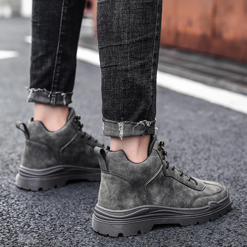 

Кроссовки мужские кожаные, повседневная обувь, черные, на весну