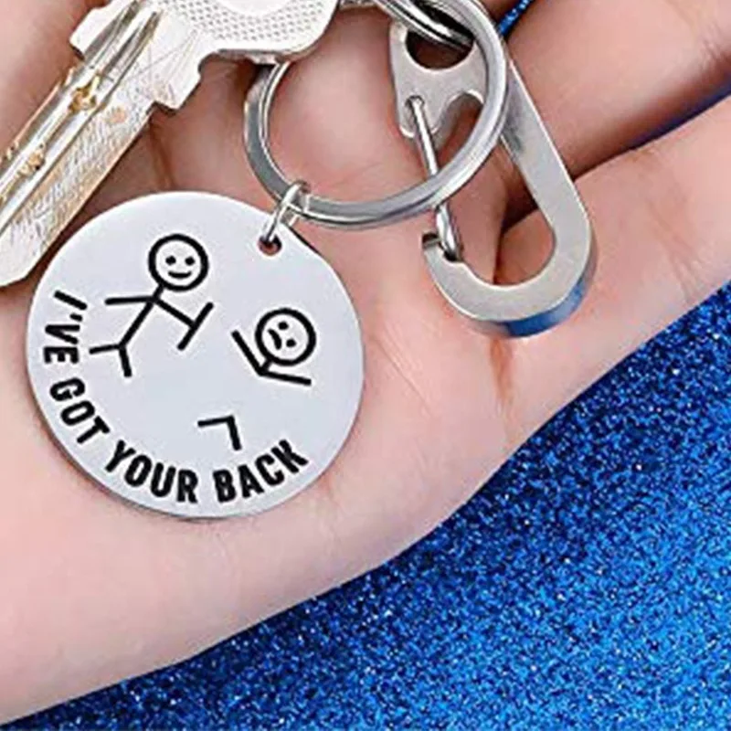 Оригинальный Забавный брелок из нержавеющей стали с настраиваемой надписью и