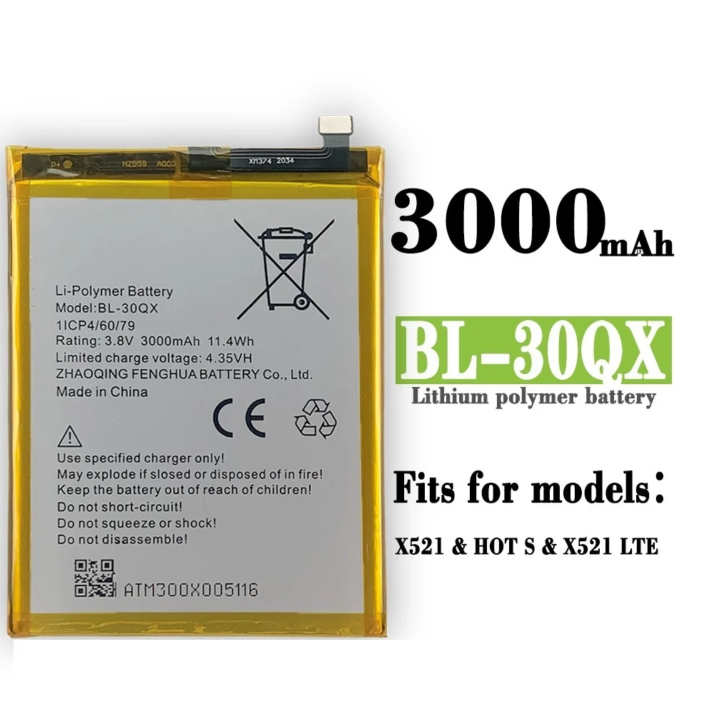 

Applicable infinix x521 / hot S mobile phone BL-30QX large-capacity built-in battery board brand new