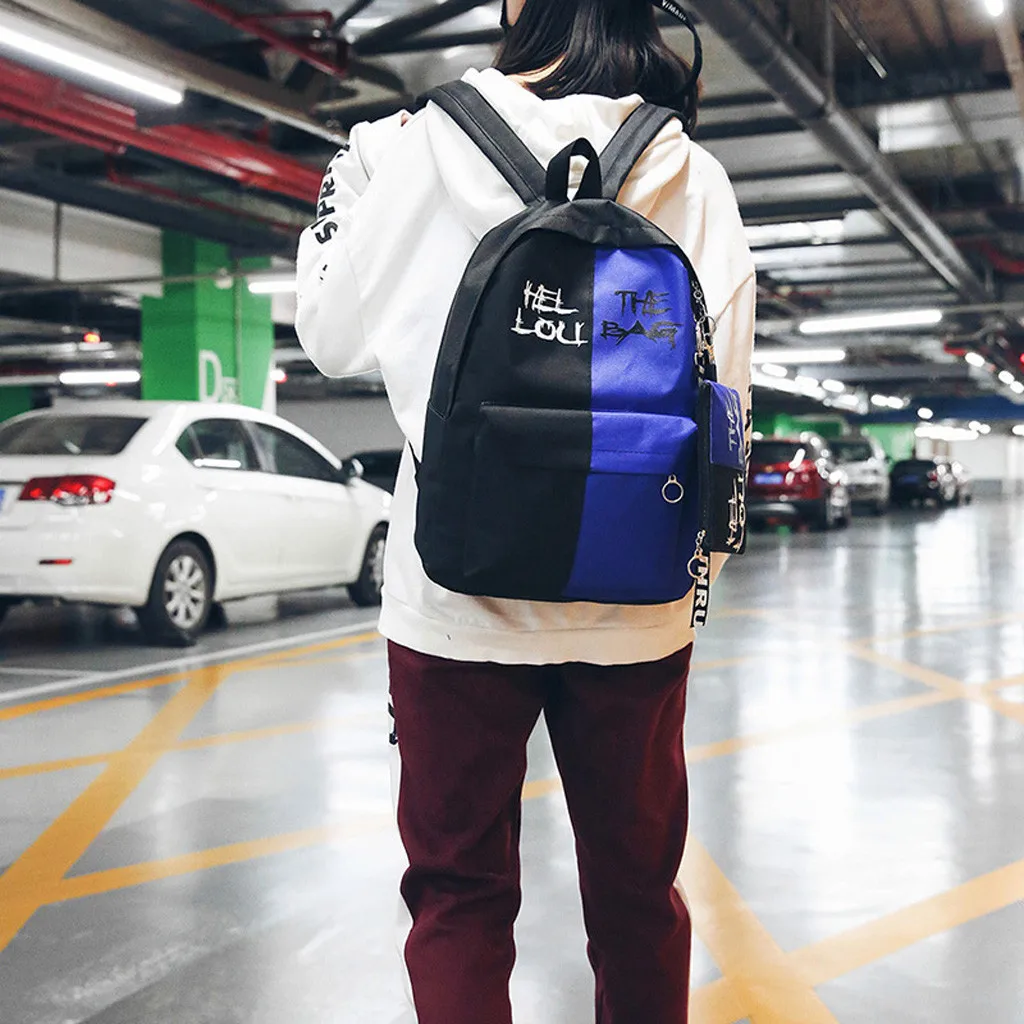 2019 Новая мода женщин большой емкости кампуса личности рюкзаки с пенал для