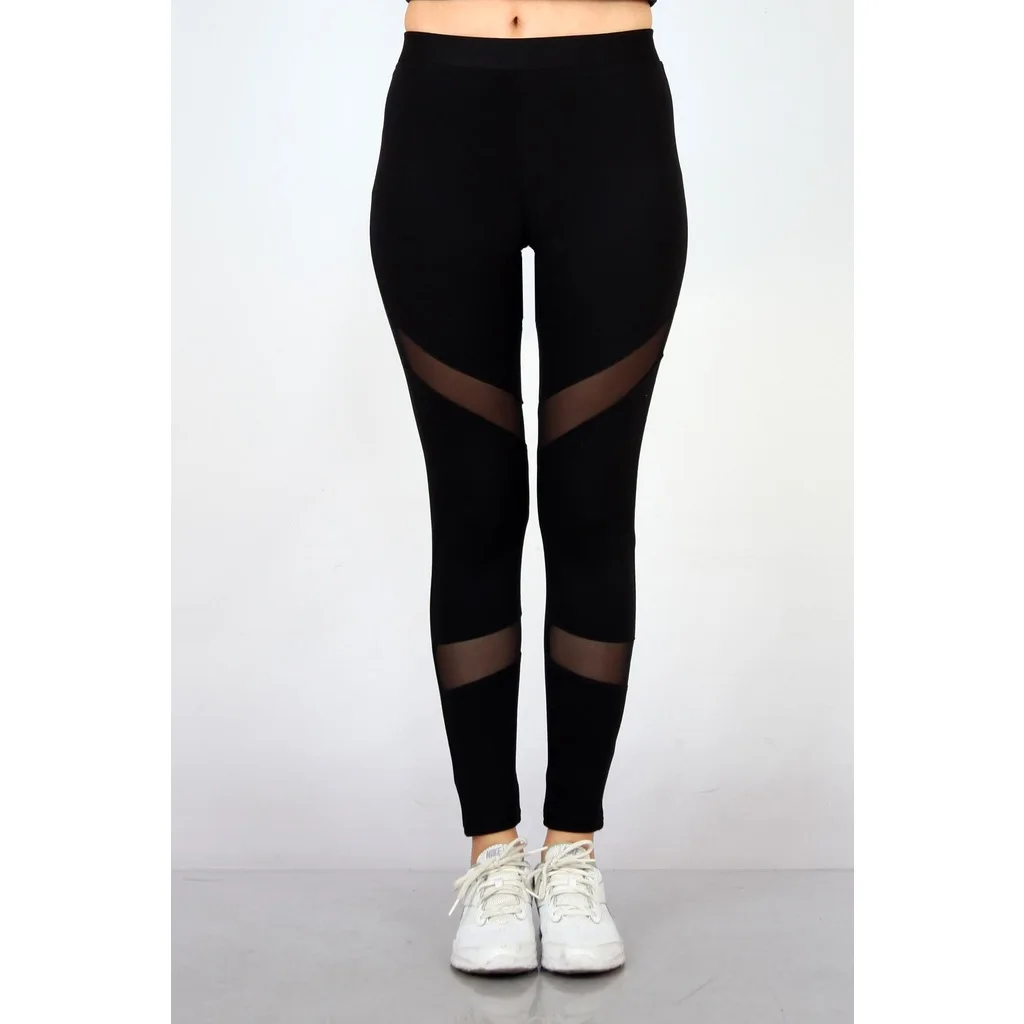 Almila Front Double Panel Mesh Sports Women Leggings 5029 (Micro)