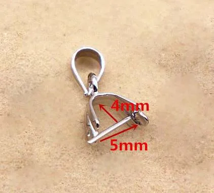 5mm L 5 шт. настоящий твердый 925 пробы серебряный кулон зажим застежка зажимной крючок штырь под поручень бусины соединители фурнитура для украшений DIY Изготовление ювелирных изделий - Цвет: 5mm L