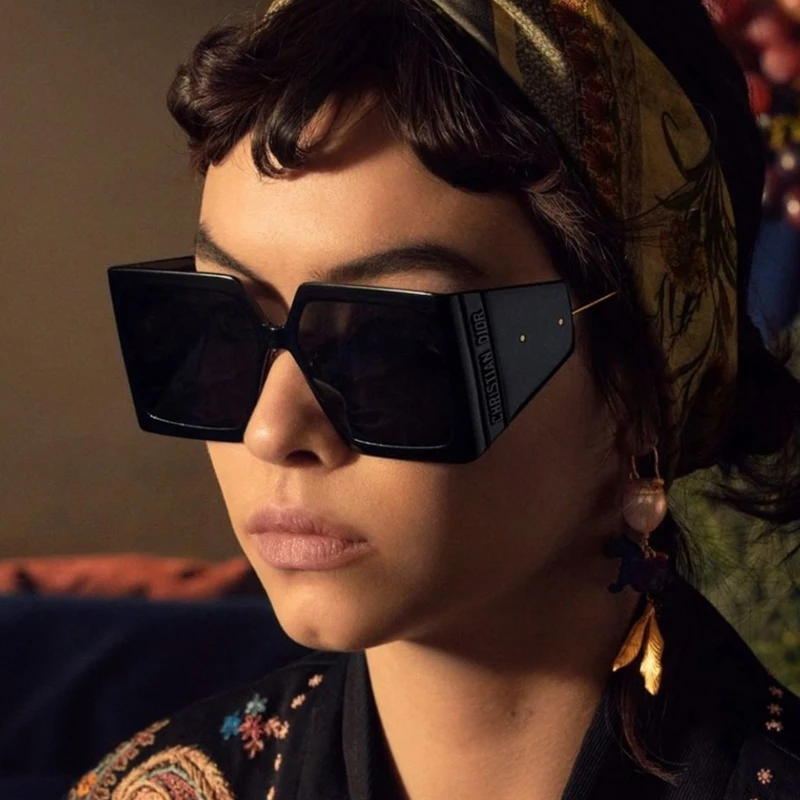 

Oversized Square Sunglasses For Women 2021 New Big Frame Punk Sun Glasses Female Black Fashion Luxury Brand Shades Men UV400